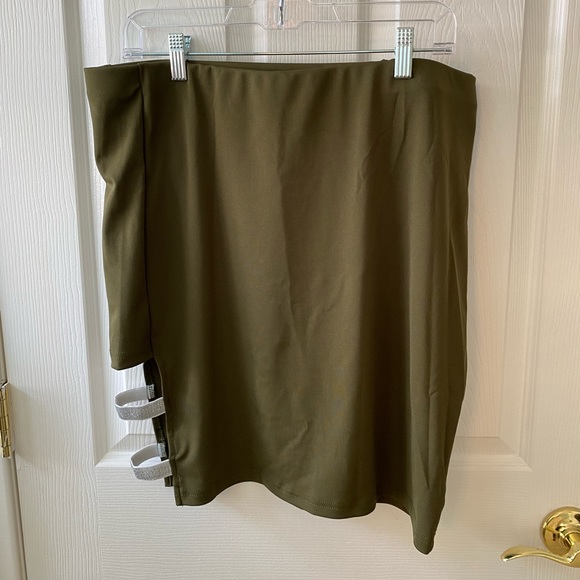 ☘️5 for $30☘️ Shein Plus Size Army Green High Waist 2X Skirt NWT - Picture 7 of 16